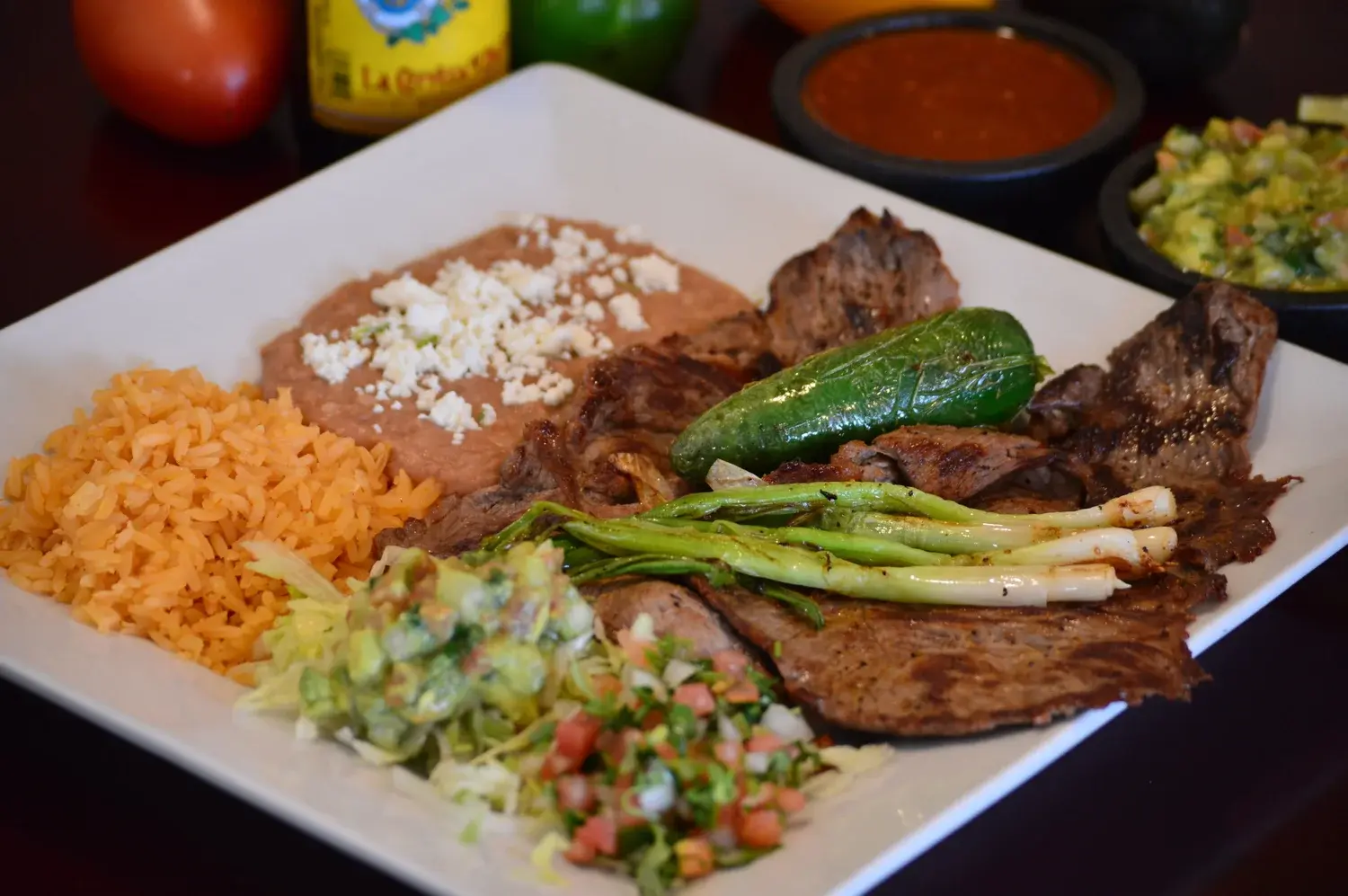 Carne asada plate at Del Valle Mexican Restaurant