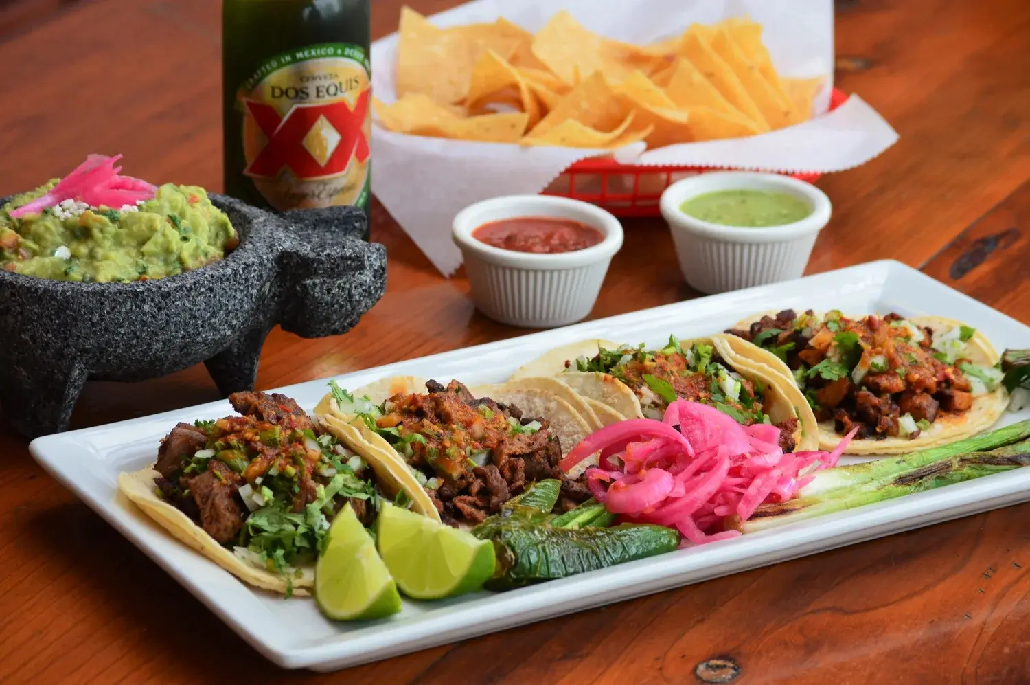 Street-style tacos at Del Valle Mexican Restaurant