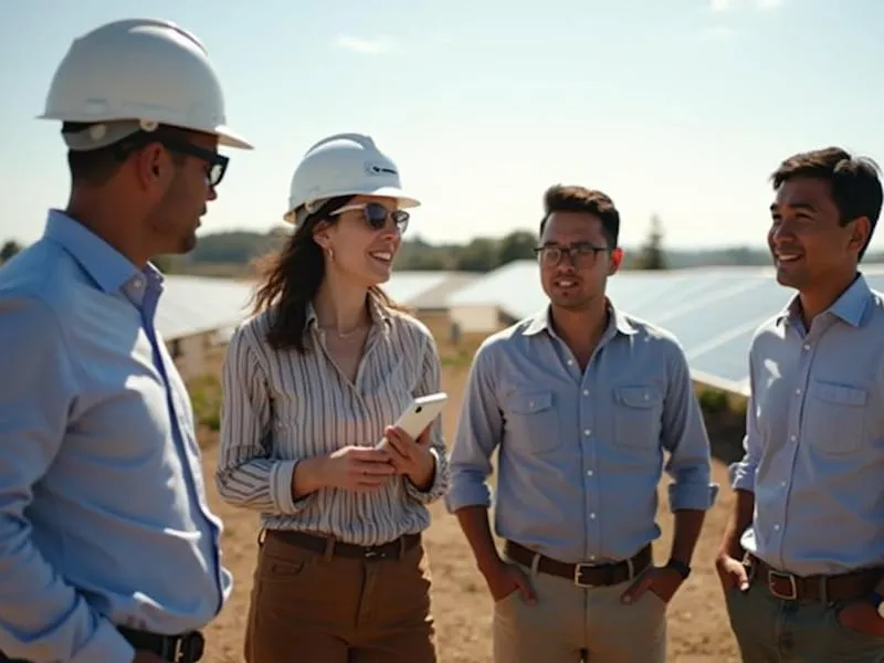 The Vital Energy team on site at a solar field